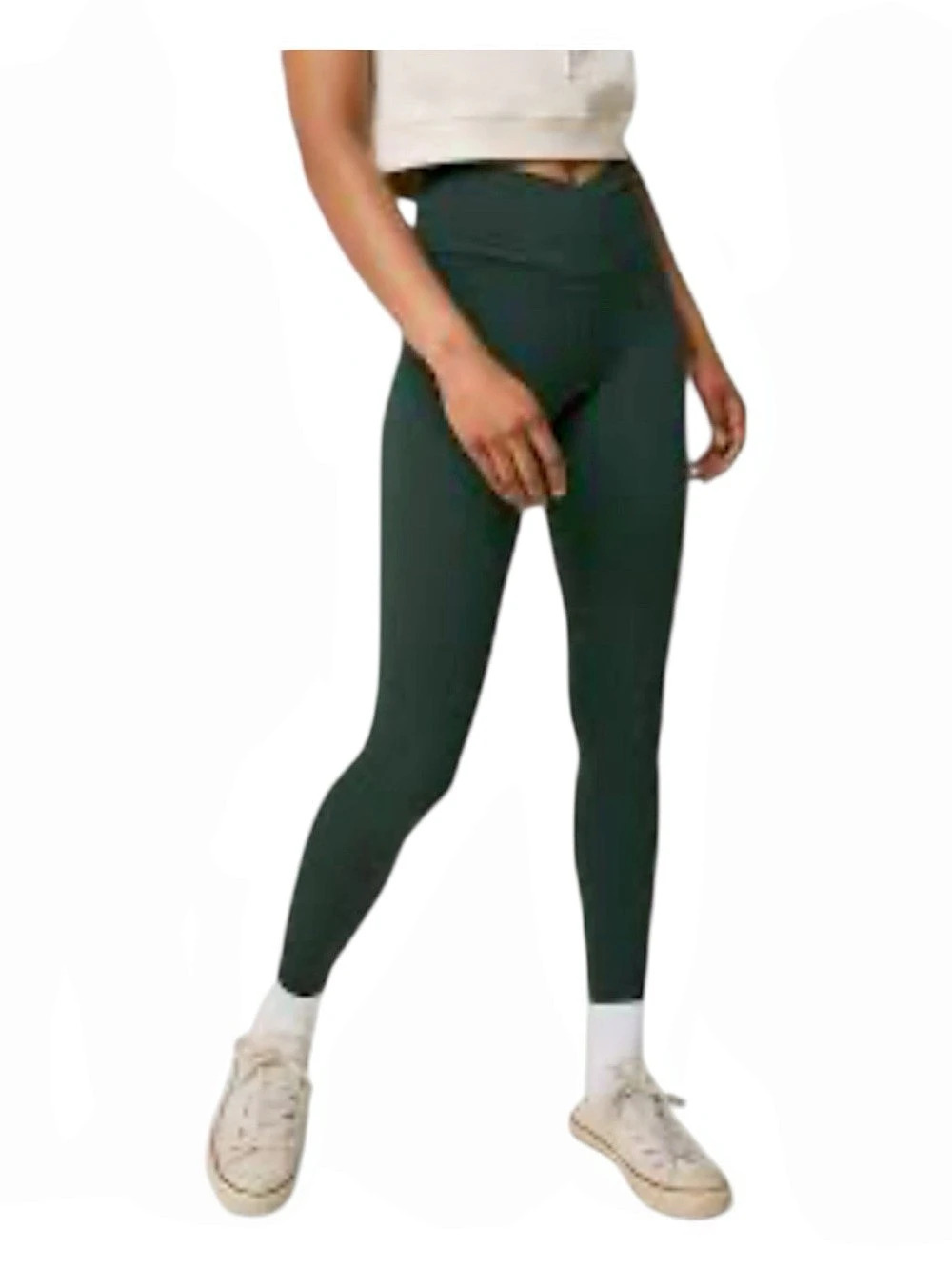OFFLINE by Aerie Real Me High Waisted Cross Over Legging Leggings Green Medium